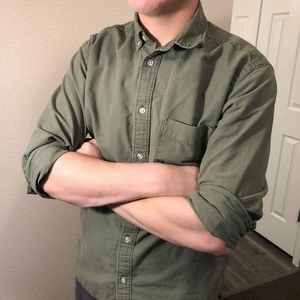 Green Collared Button-Up Shirt